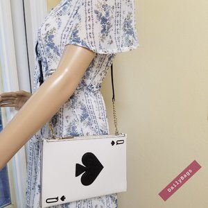 KATE SPADE MULTI WHITE DRAW CARD CROSSBODY WHITE